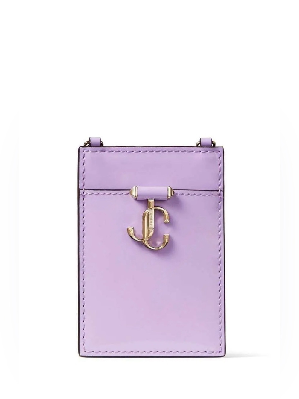 JIMMY CHOO Lavender Chain-Strap Card Holder with Dustbag